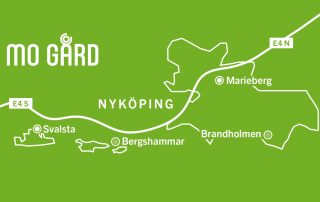 Karta som visar vår etablering i Nyköping